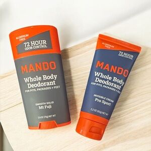 MANDO Whole Body Deodorant Men’s Bundle Invisible Cream & Mt Fuji Smooth & Solid